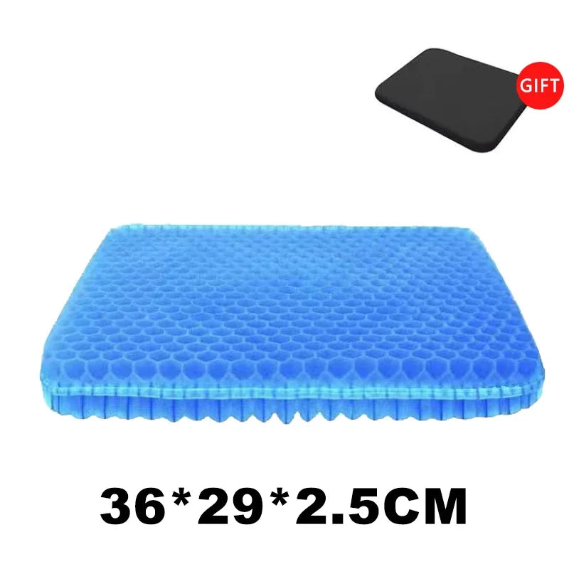 Universal Cooling Gel Car Seat Cushion - Breathable Honeycomb Pad with Ergonomic Support for Car, Office & Home Chairs