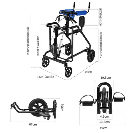 4-Wheel Rollator Walker with Seat — Foldable, Lightweight