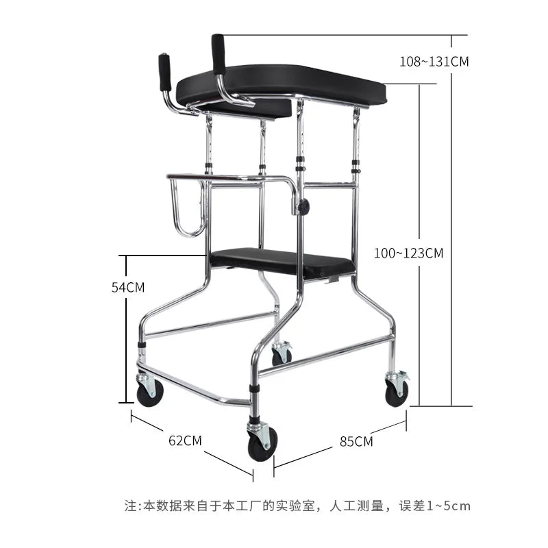 4-Wheel Rollator Walker with Seat — Foldable, Lightweight