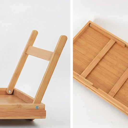 Foldable Laptop Bed Tray — 50cm Overbed Desk with Stand