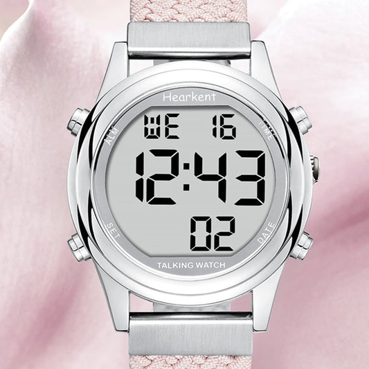 Talking Digital Watch — Multi-Language Voice Time Announcement with Easy-Read Display