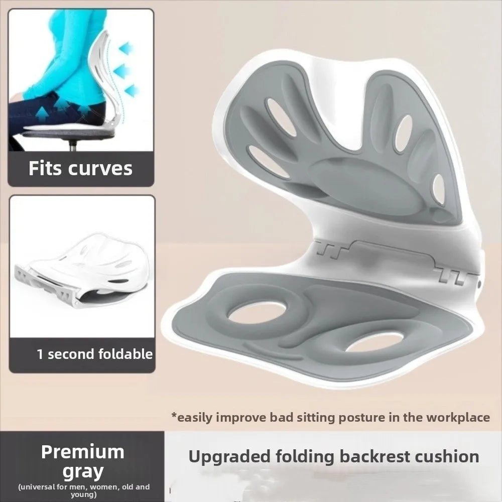 Foldable Back Support Cushion - Soft, Breathable, and Lightweight Posture Correction for Enhanced Comfort
