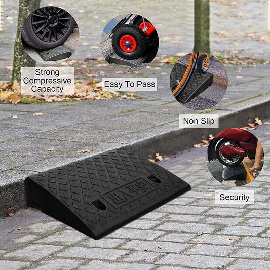 Universal Heavy-Duty Rubber Vehicle Slope Ramp for Cars and Bikes