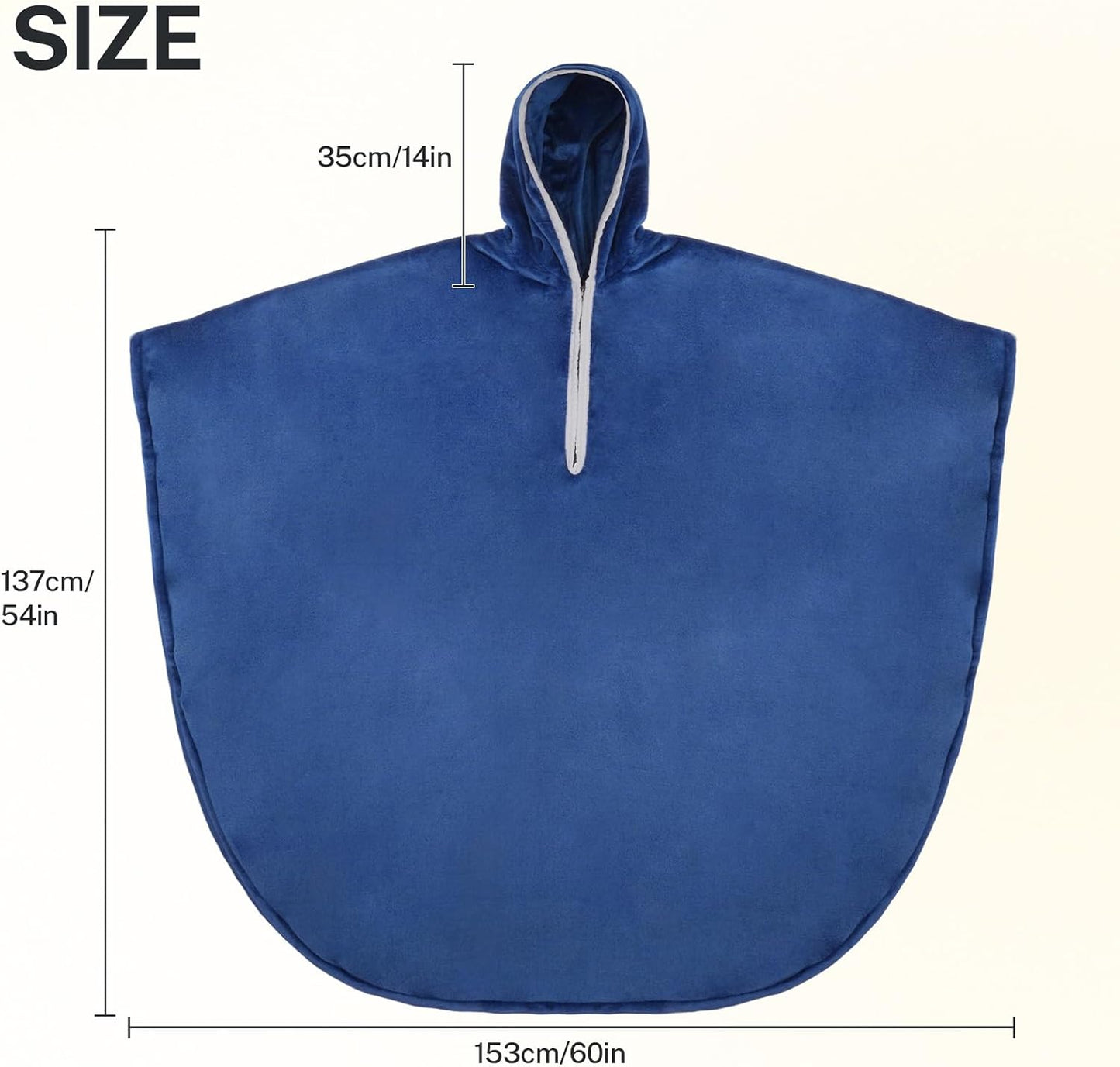 Wheelchair Windproof and Warmth,Hooded, Zipped with 2 Pockets, Double - Layer Soft Fleece,Soft & Skin - Friendly,Perfect for Keeping Wheelchair Users Cozy