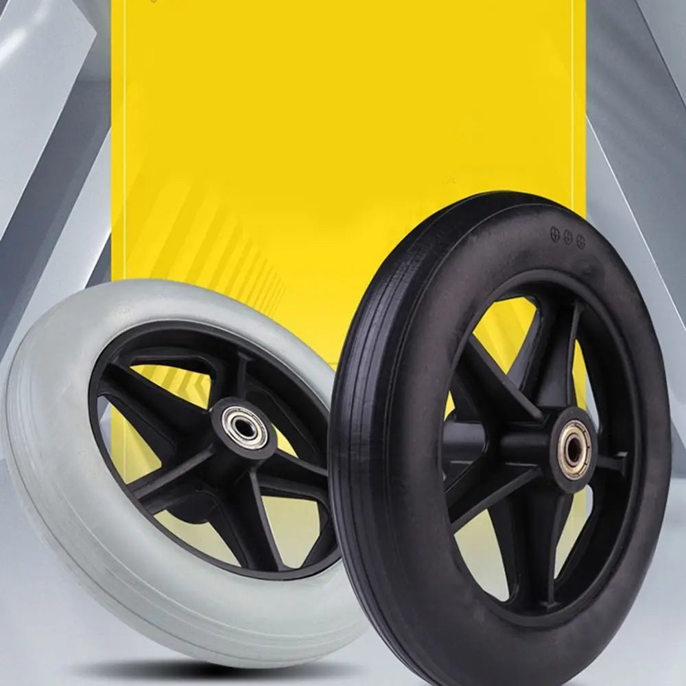 Heavy-Duty Flexible Solid Tire Replacement Wheels for Wheelchairs - Available in 6, 7, and 8 Inches