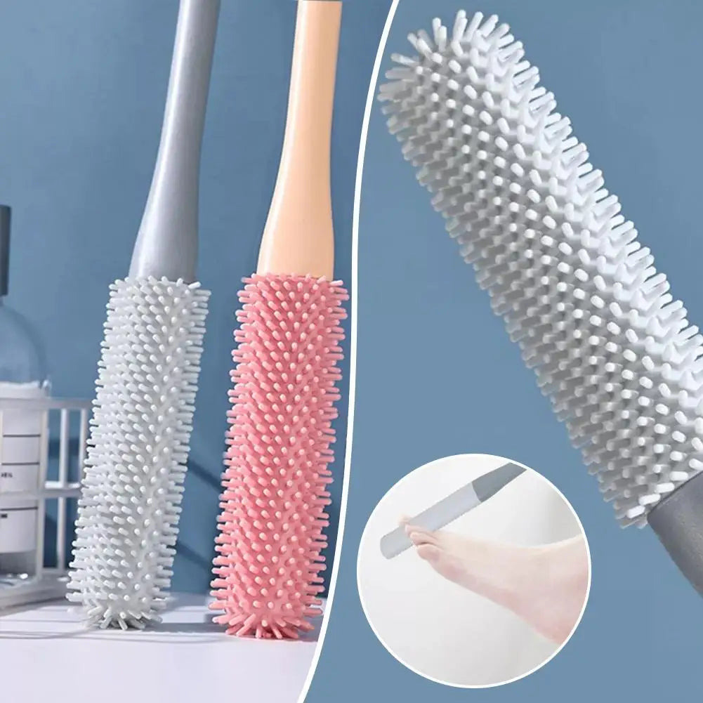 Silicone Toe Cleaning Brush Foot Scrubber for Seniors Elderly with Long Handle Shower Gap Brush between Toes Elderly Care