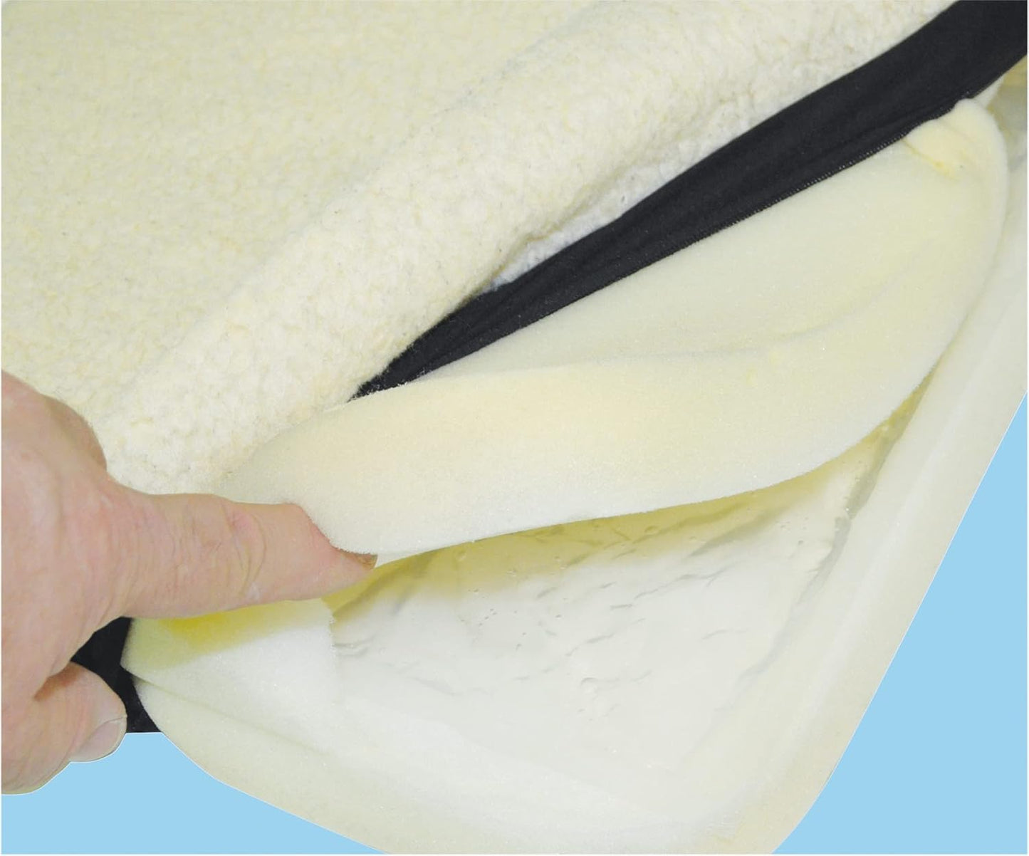 Gel Cushion with Removable Fleece Cover. Wheelchair, Scooter, Mobility, Pressure Relieving Seat Cushion, Chair, Sofa, Mobility, Elderly, Support, Comfort, Memory Foam Layer
