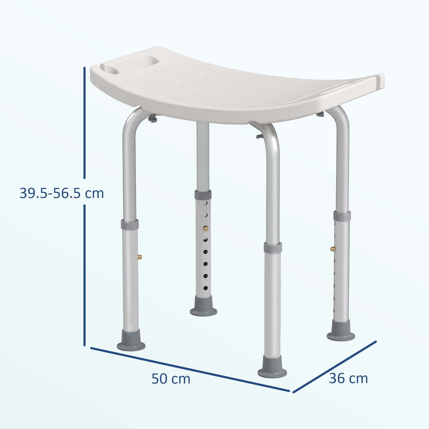 Height Adjustable Shower Stool W/ Non-Slip Foot Pads for Elderly Disabled