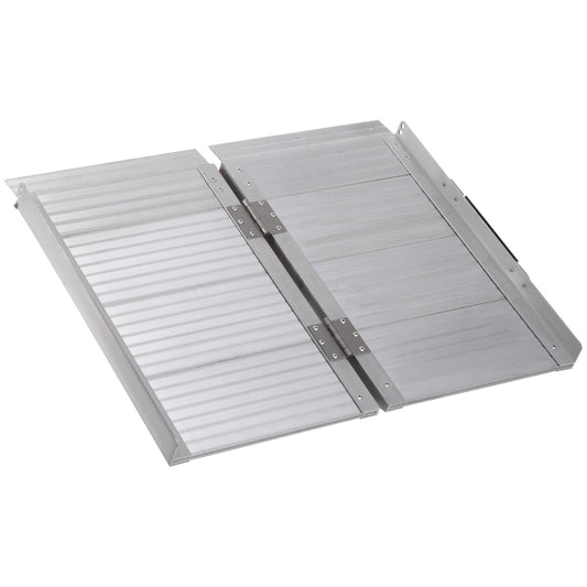 HOMCOM 2Ft Aluminium Folding Wheelchair Ramp Equipment Mobility Suitcase