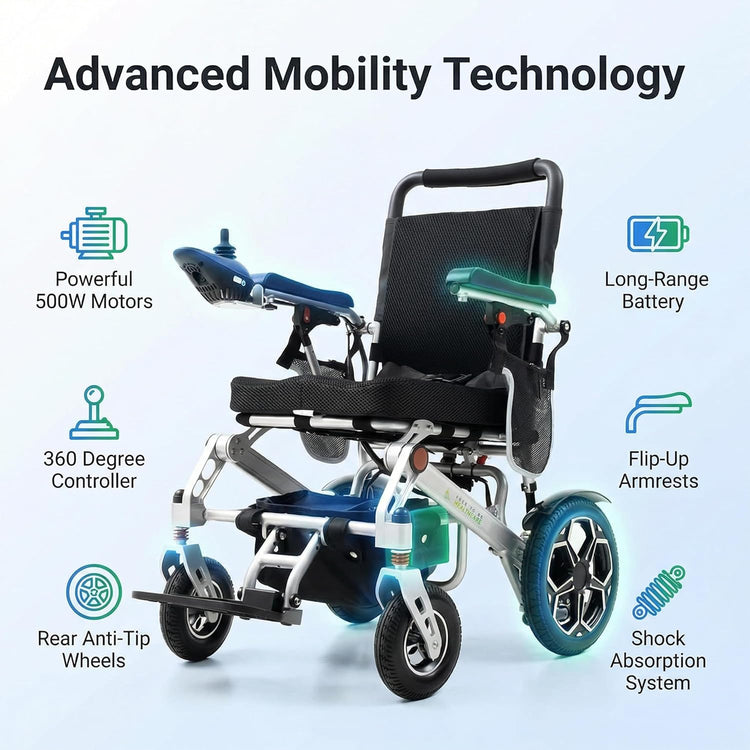 Free to Be Ultra Lightweight Folding Electric Wheelchair Aluminium