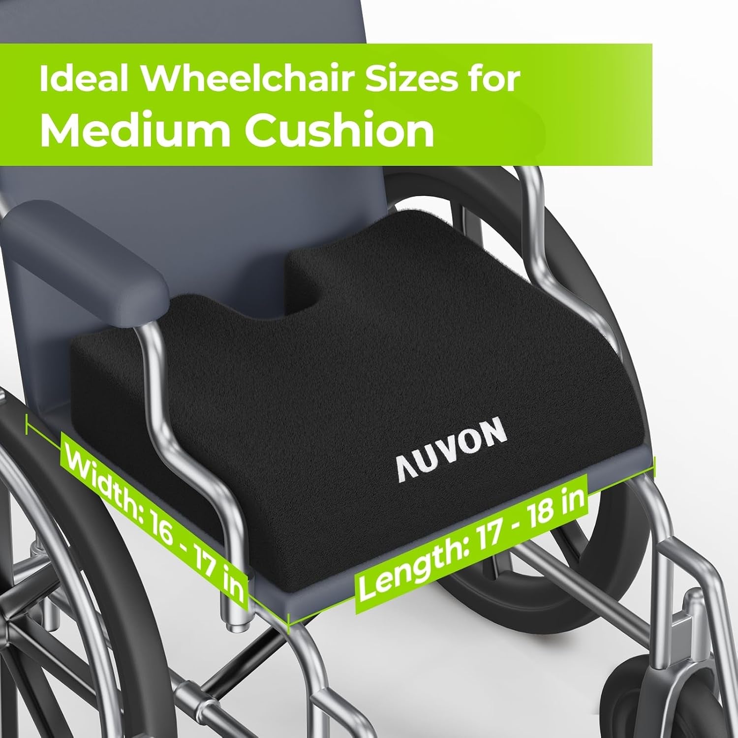 Wheelchair Seat Cushions for Sciatica, Back, Coccyx, Pressure Sore and Ulcer Pain Relief, Memory Foam Pressure Relief Cushion with Detachable Safety Strap, Breathable & Waterproof Fabric