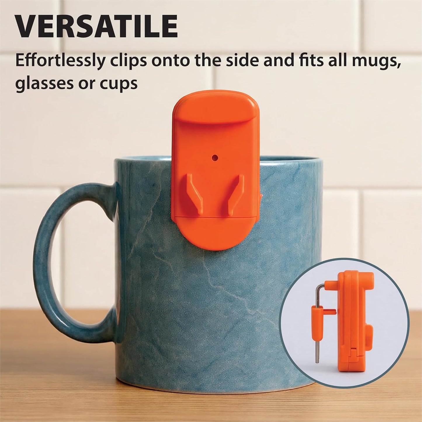 Liquid Level Indicator with Loud Audible Vibrating Alarm to Signal Cup Mug Full for Use by Blind and Visually Impaired Usersorange