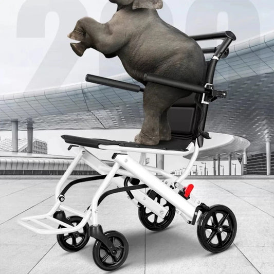 Folding Wheelchair Lightweight Portable Wheelchair with Adjustable Safety Strap