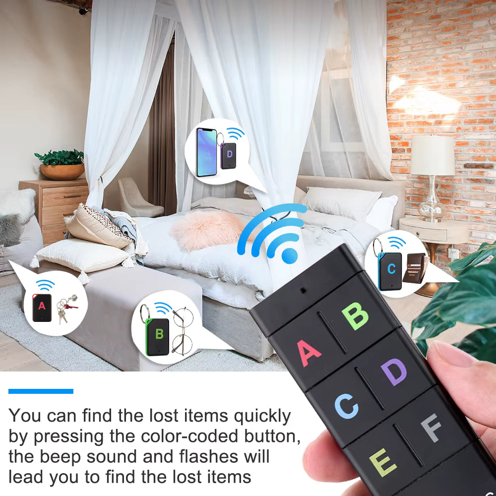 Wireless RF key finder with six receivers