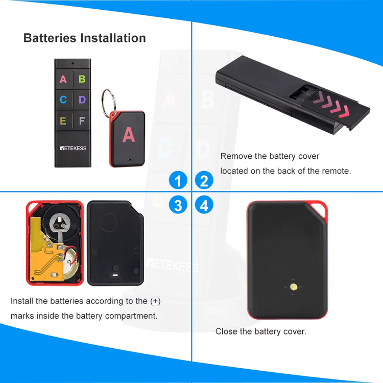 Wireless RF key finder with six receivers