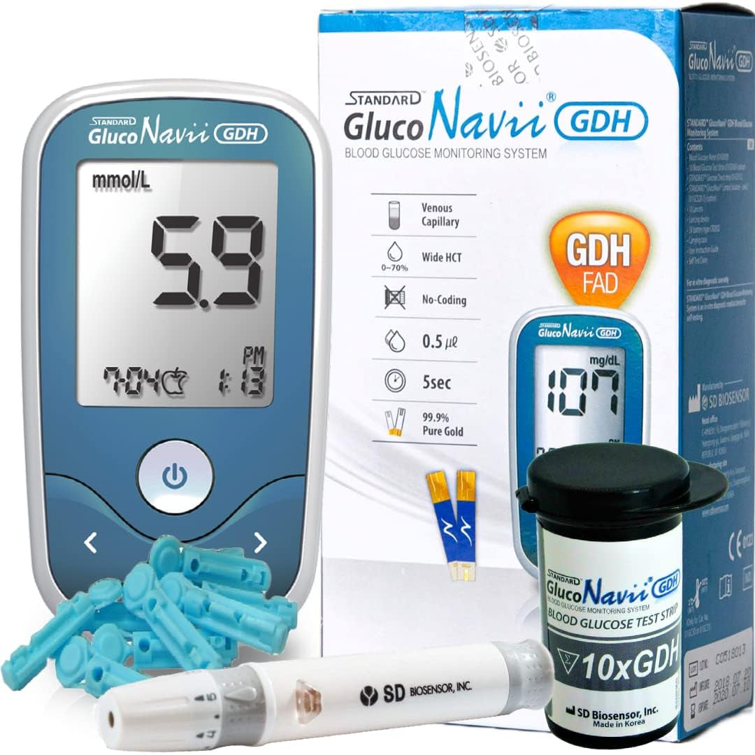 Gluconavii Blood Glucose Monitor Kit | Blood Sugar Monitor with Test Strips & Lancets | Diabetes Testing Kit | Blood Glucose Monitoring System for Home & Travel Use