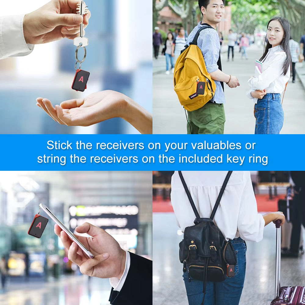 Wireless RF key finder with six receivers