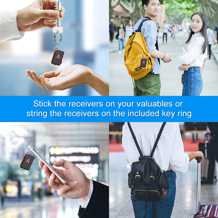 Wireless RF key finder with six receivers