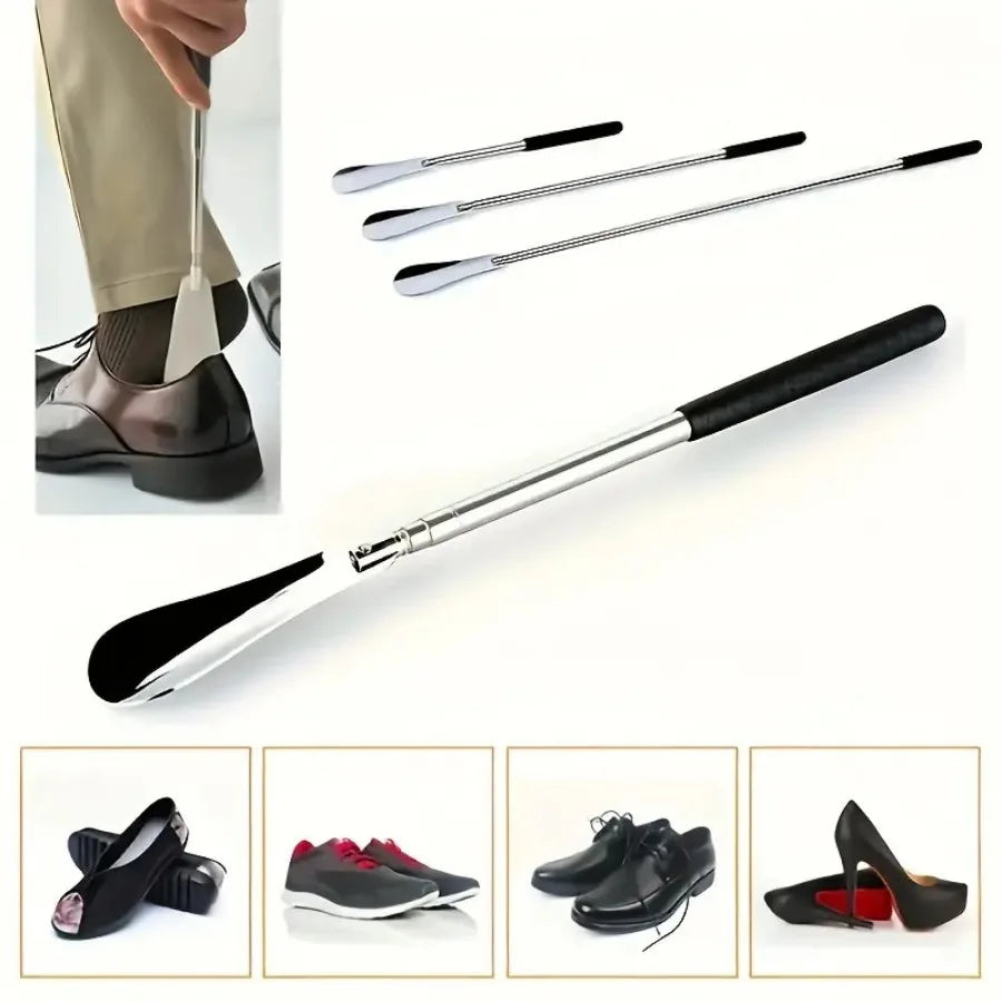 1PC Retractable Stainless Steel Elderly Shoe Puller, Shoe Assistant, Suitable for Both Men and Women