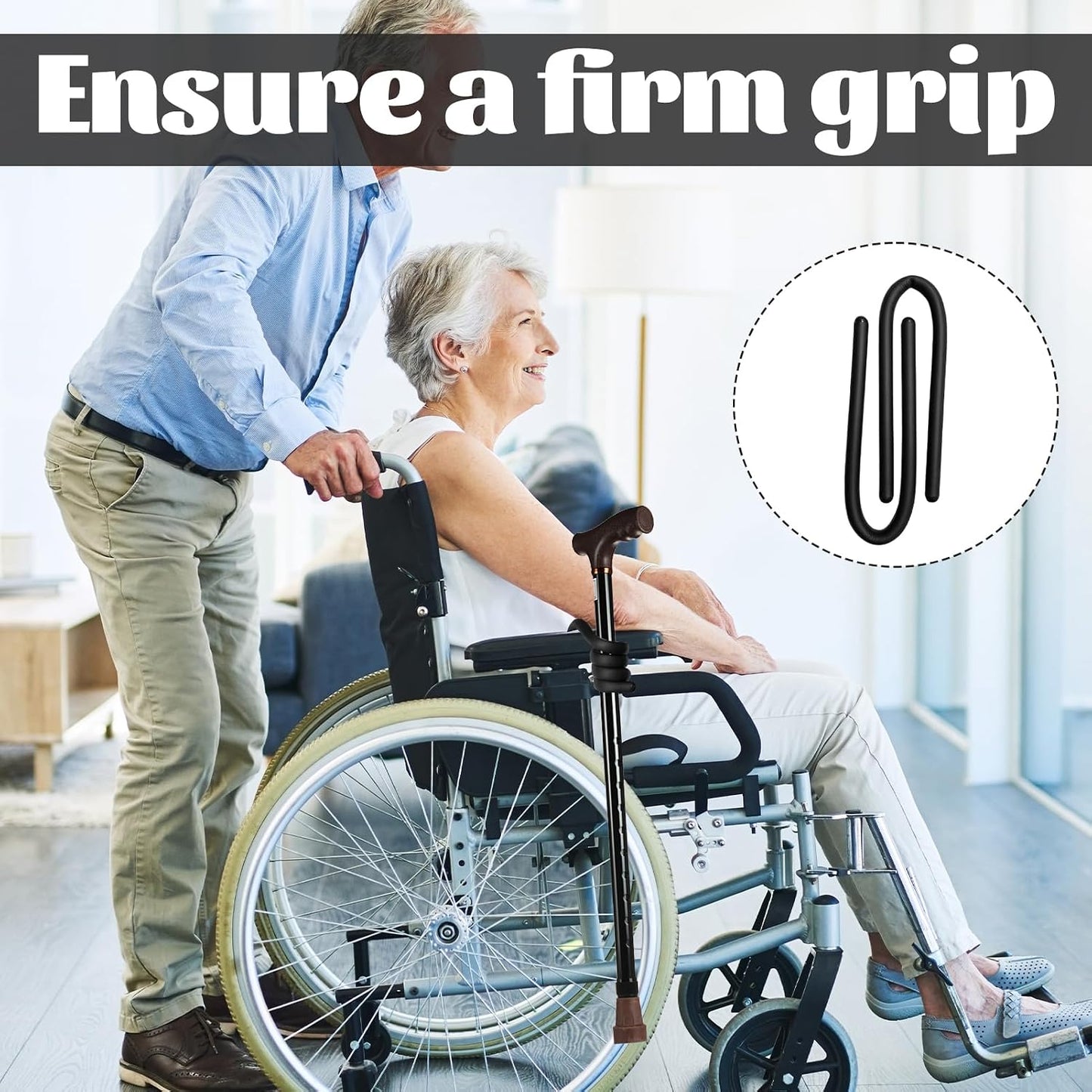 2Pcs Walking Stick Holder for Mobility Scooter,360 Degree Rotatable Walking Stick Accessories,For Easy Safe Crutches Storage,For Fixed to Your Chair Mobility Scooter Wheelchair Anywhere