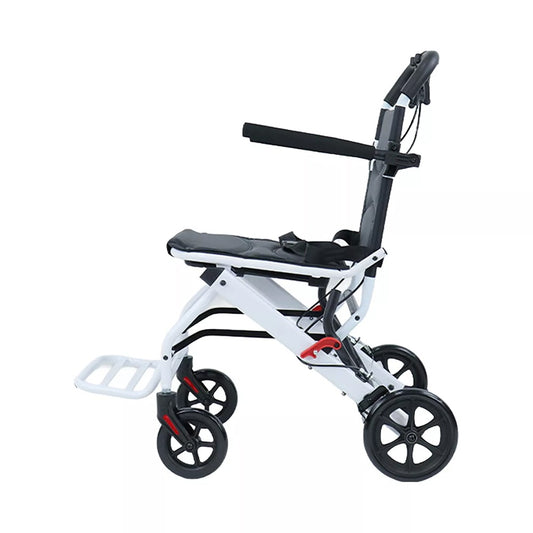 Folding Wheelchair Lightweight Portable Wheelchair with Adjustable Safety Strap