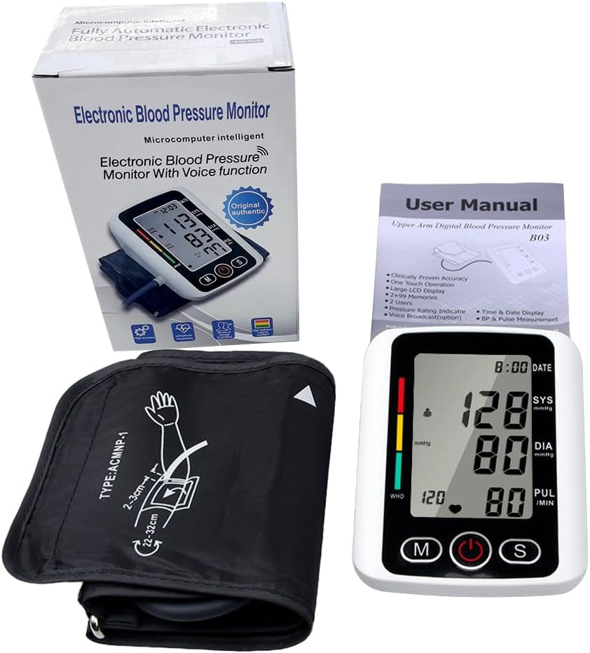Blood Pressure Machine, Blood Pressure Monitors with Dual User Mode 2 X 99 Memories, Upper Arm Blood Pressure Monitors, Blood Pressure Machine for Home Use (Cuff 22-32Cm)