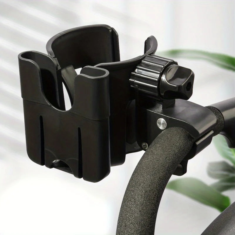 2-In-1 Universal Stroller Water Cup Holder with Phone Holder, Universal Bottle Holder for Wheelchair Stroller Accessories