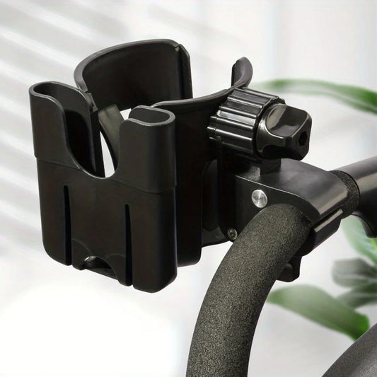 2-In-1 Universal Stroller Water Cup Holder with Phone Holder, Universal Bottle Holder for Wheelchair Stroller Accessories
