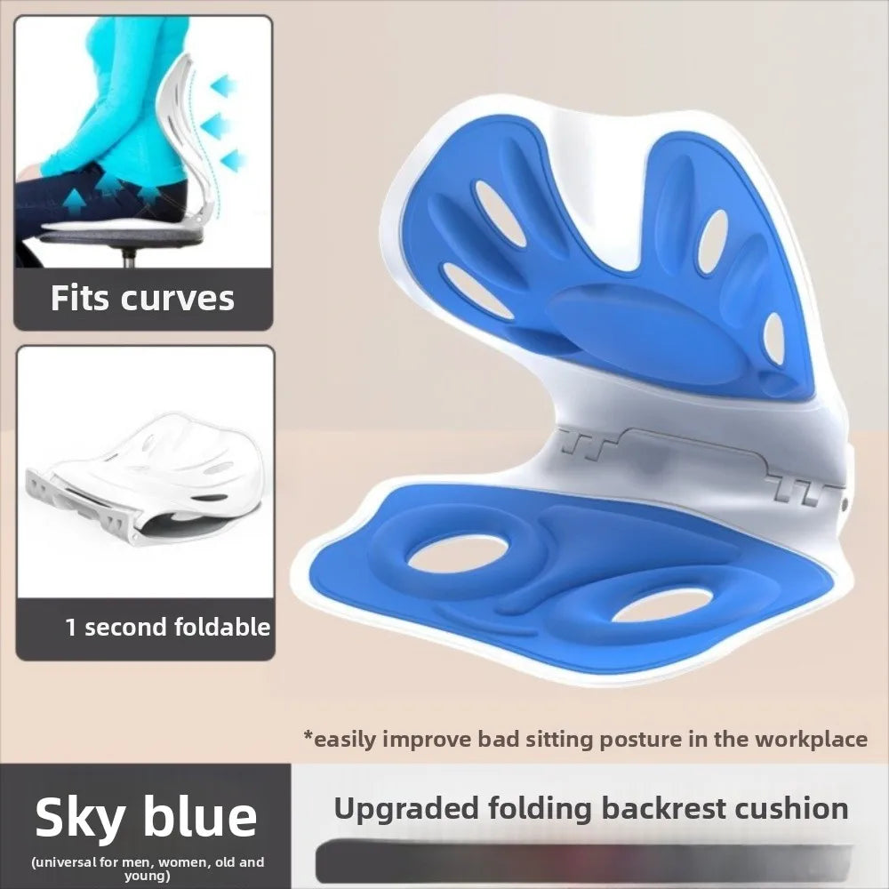 Foldable Back Support Cushion - Soft, Breathable, and Lightweight Posture Correction for Enhanced Comfort