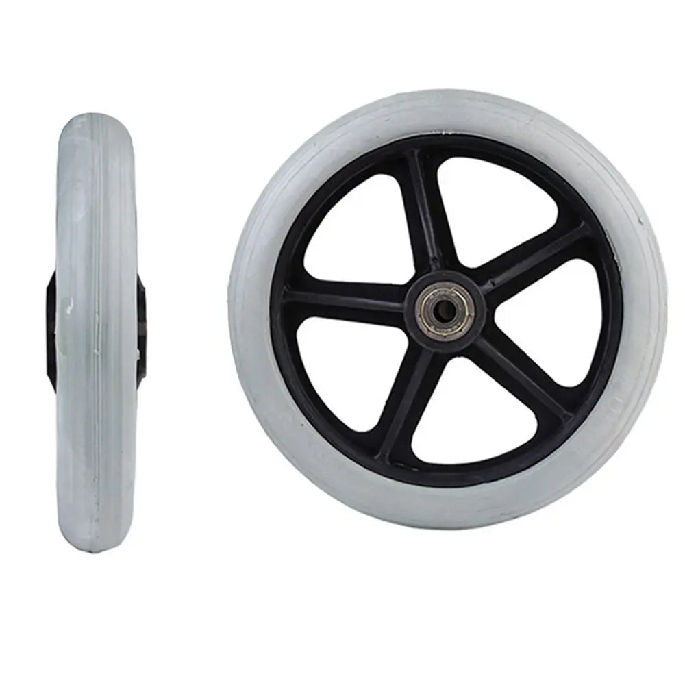 Heavy-Duty Flexible Solid Tire Replacement Wheels for Wheelchairs - Available in 6, 7, and 8 Inches