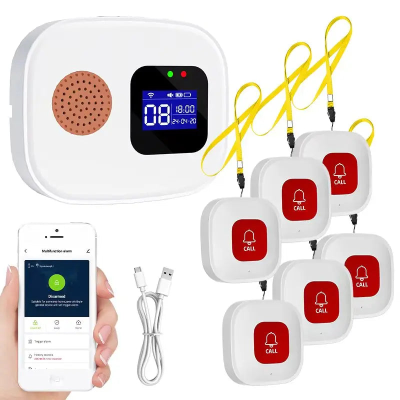 Wifi Emergency Call Button for Seniors Emergency Bracelet Emergency Alert System for Seniors Patients Disabled Elderly Receiver