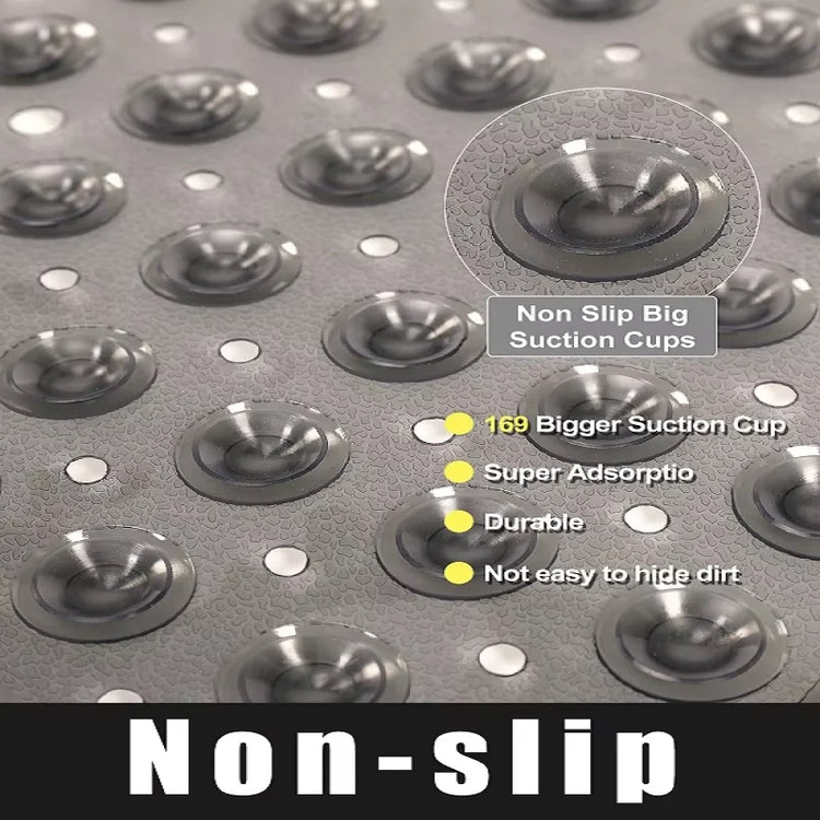 Square Bath Mat, Non-Slip Bath Mat with Suction Cups, Bath Mat, Drainage Holes, Machine Washable