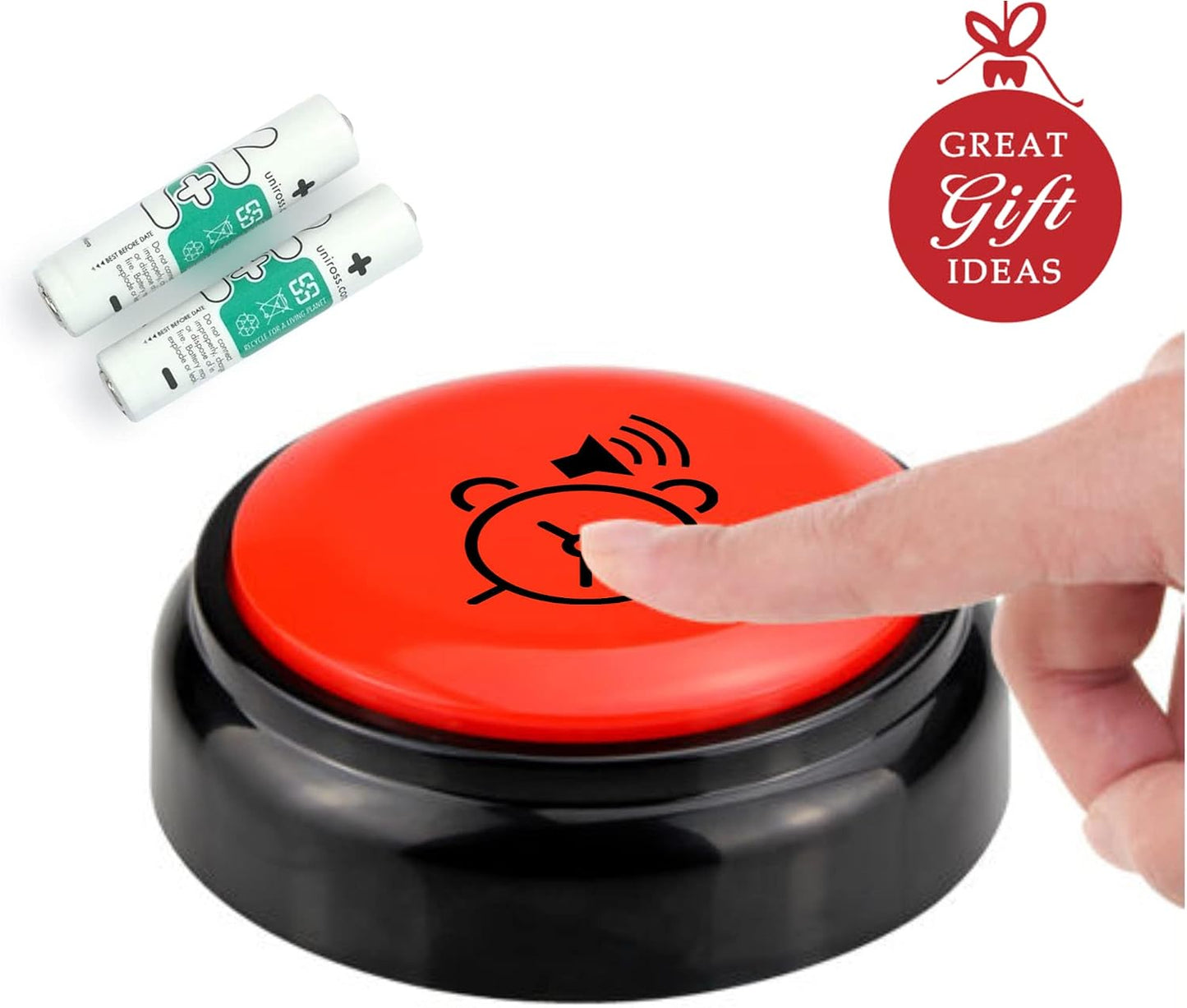 Talking Button Alarm Clock for the Blind and Visually Impaired, Elderly & Dementia Sufferers. English Male Voice Announces Time/Day/Date, Volume Control Switch, Batteries Included.