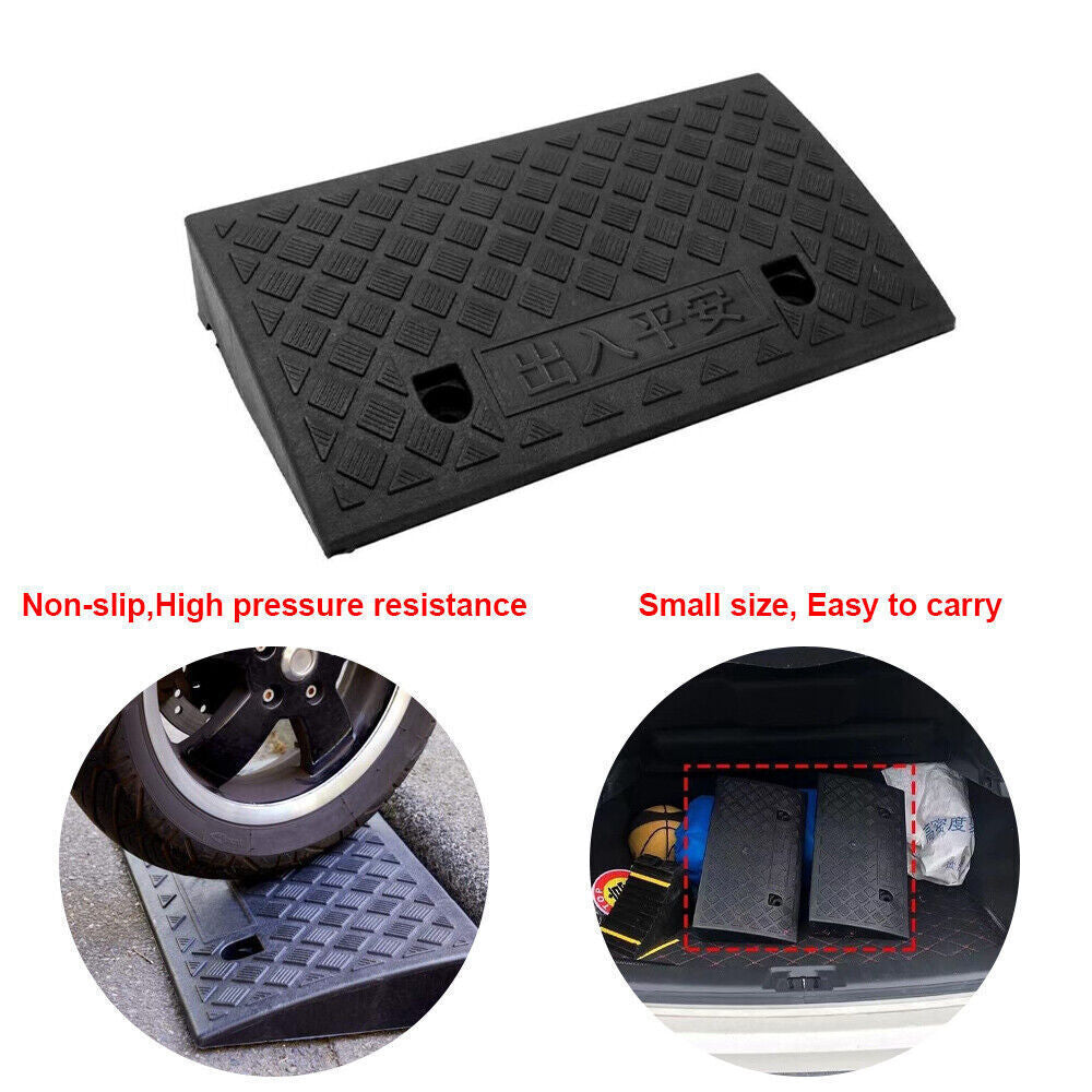 Universal Heavy-Duty Rubber Vehicle Slope Ramp for Cars and Bikes