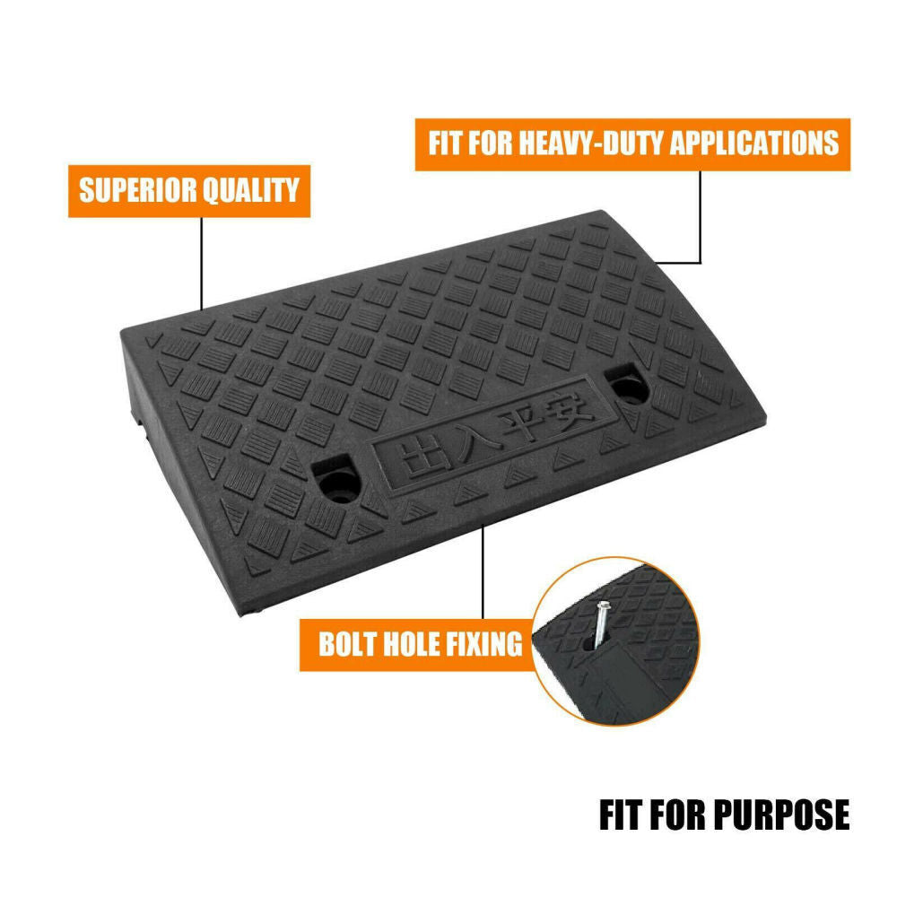 Universal Heavy-Duty Rubber Vehicle Slope Ramp for Cars and Bikes