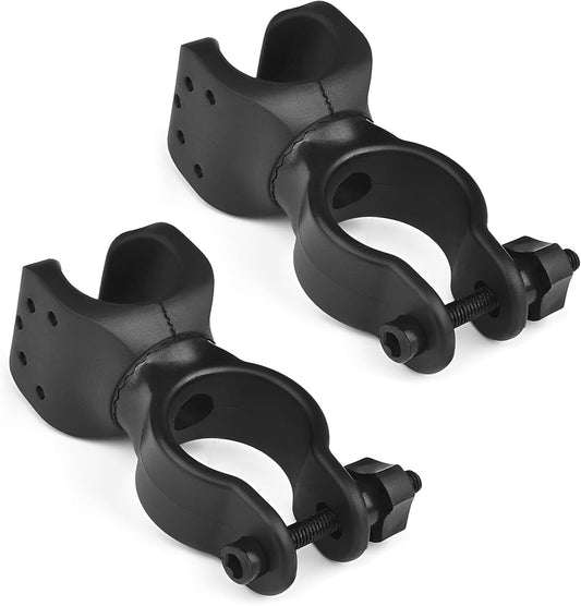 2Pcs Walking Stick Holder, Crutch Holder for Mobility Scooter with 360 Degree Rotatable Clip, Walking Stick Holder for Mobility Scooter, Easy Attach Mobility Scooter Accessories UK