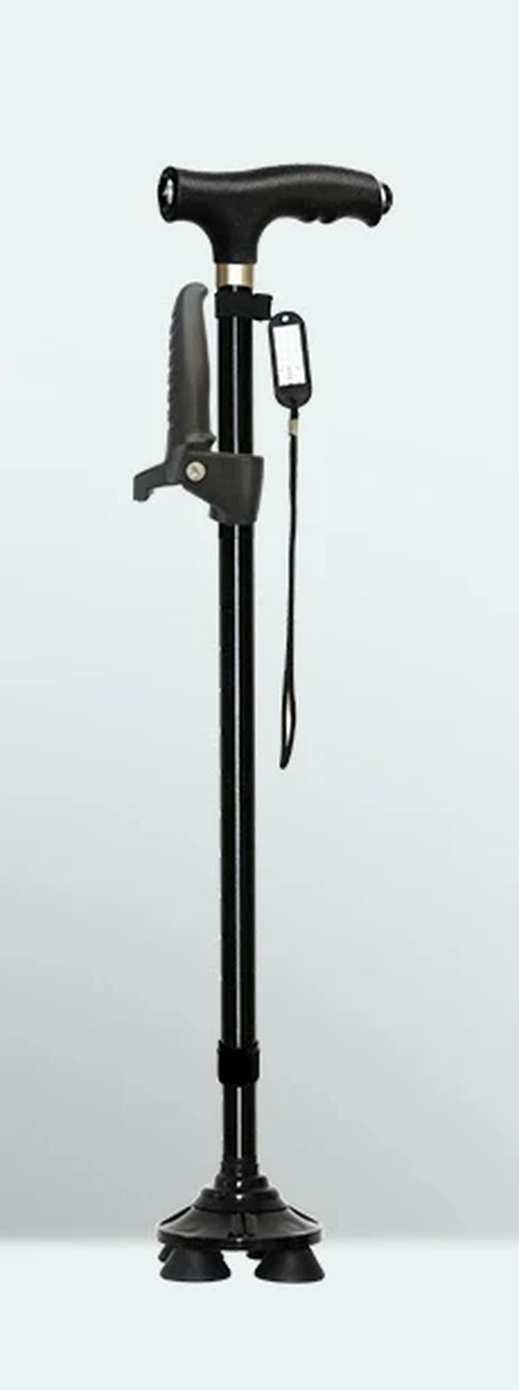 Walking Cane for Seniors - Adjustable Double Handle, 10-Height Quad Cane with Shock Absorption, Lightweight Mobility Aid