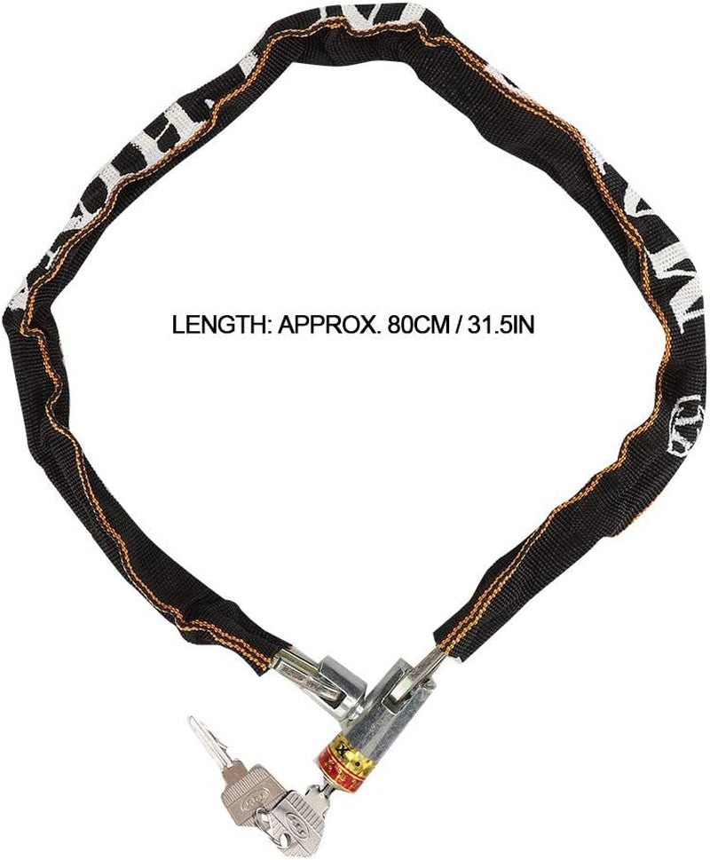 Mobility Scooter Chain Lock Cycling Chain Locks Anti-Theft Locks for Mobility Scooters, Galvanized Motorcycle Chain Lock, 80Cm Length, Covered with Non-Woven Cloth