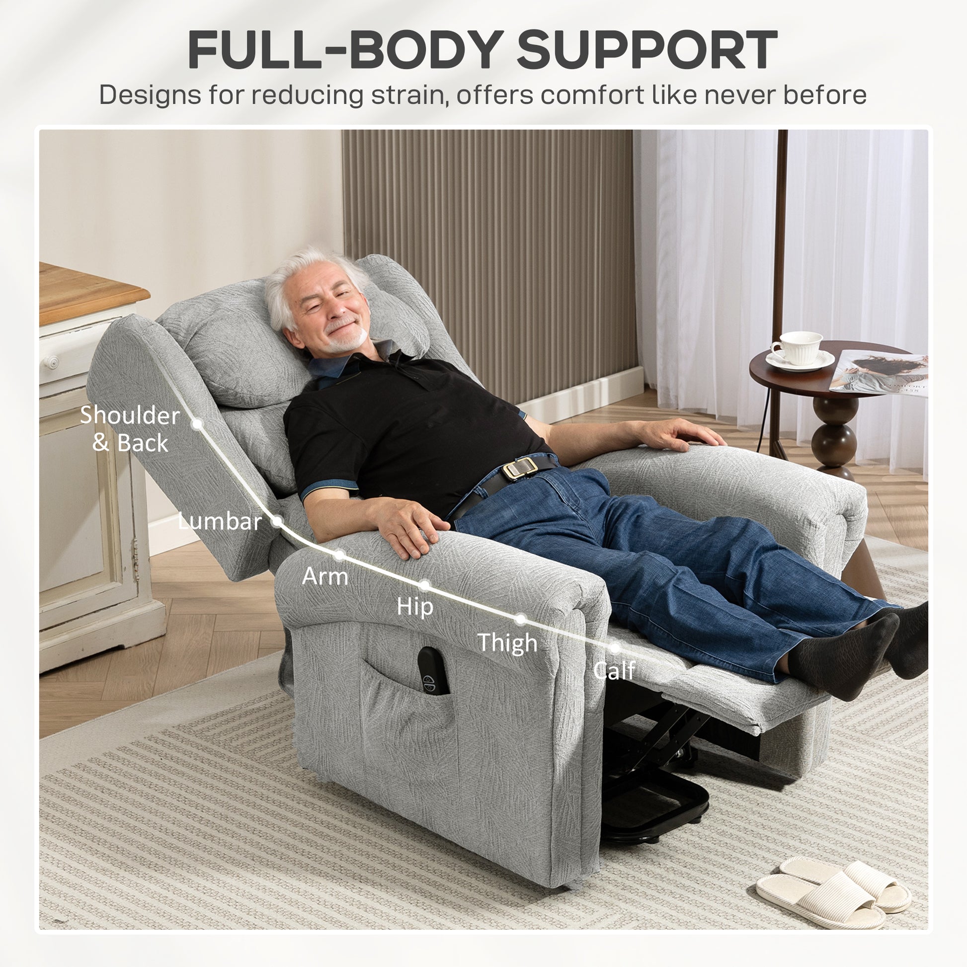 Power Lift Recliner Chair with Remote Control for Elderly