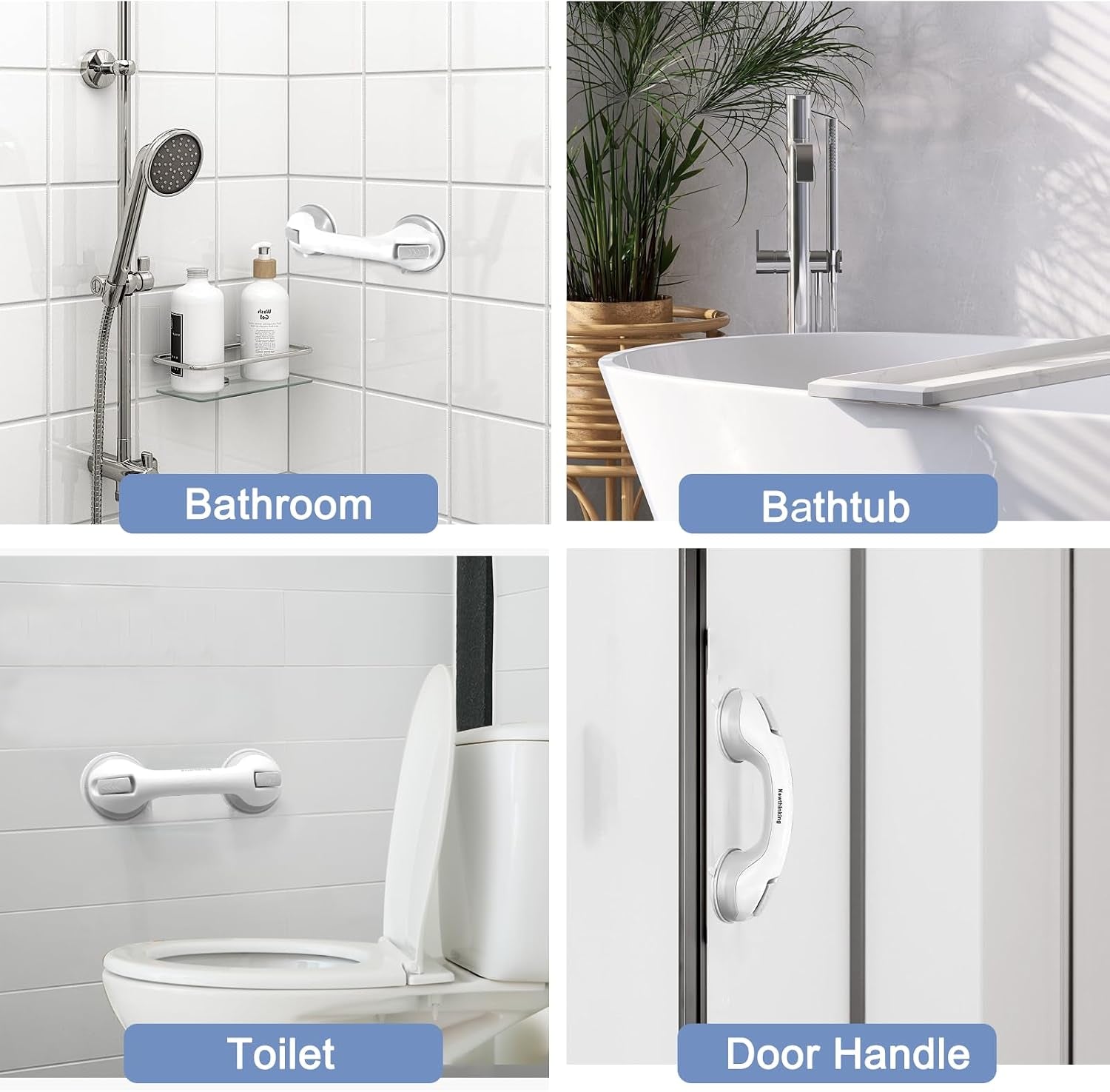 Suction Grab Rails for Bathroom, Elderly Suction Shower Handle | 1Pack, Strong Suction Cups, Tool-Free Installation, Portable, Shower Safety Aids Support, Bathroom, Elderly, Disability