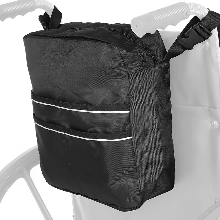 Wheelchair Bag Waterproof Wheelchair Pouch with Secure Reflective Strip Large Capacity Multifunctional Disabled Aid Carry Bag