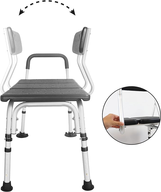 Bath Transfer Bench, Seat for Elderly and Disabled, Black