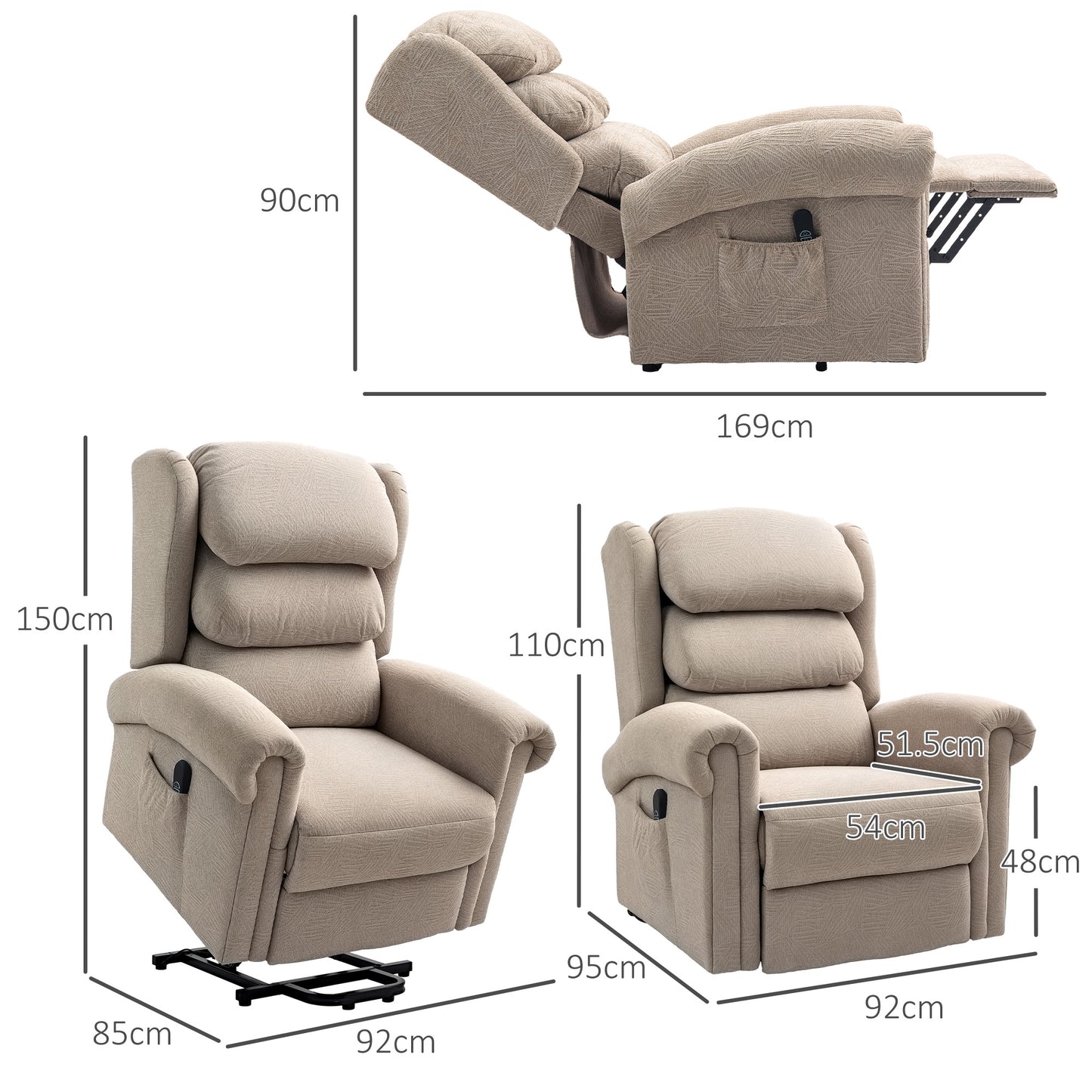 Power Lift Recliner Chair with Remote Control for Elderly