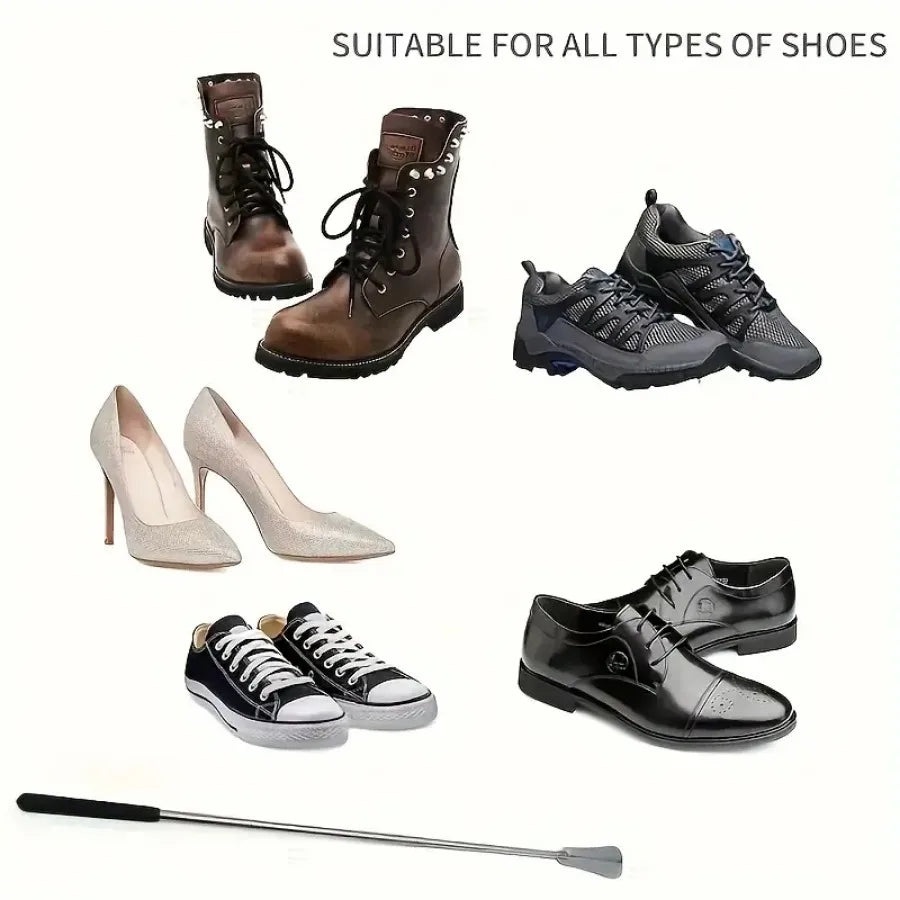 1PC Retractable Stainless Steel Elderly Shoe Puller, Shoe Assistant, Suitable for Both Men and Women
