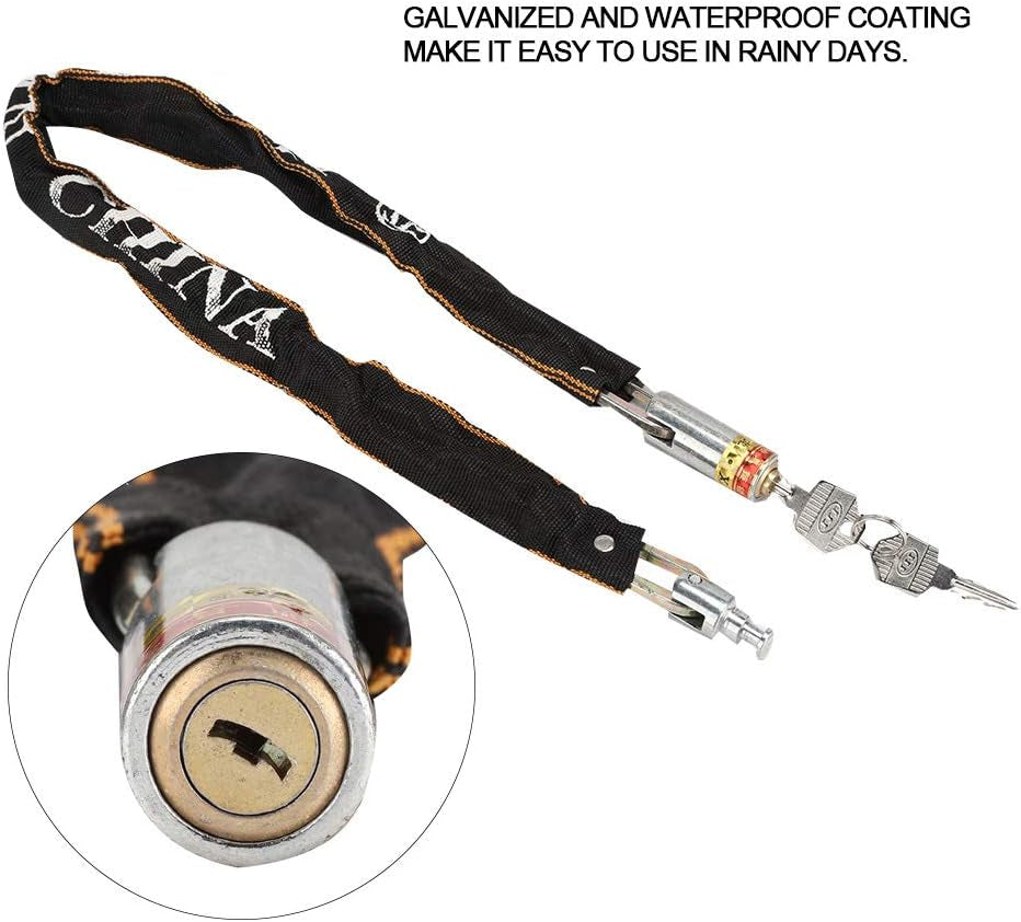 Mobility Scooter Chain Lock Cycling Chain Locks Anti-Theft Locks for Mobility Scooters, Galvanized Motorcycle Chain Lock, 80Cm Length, Covered with Non-Woven Cloth