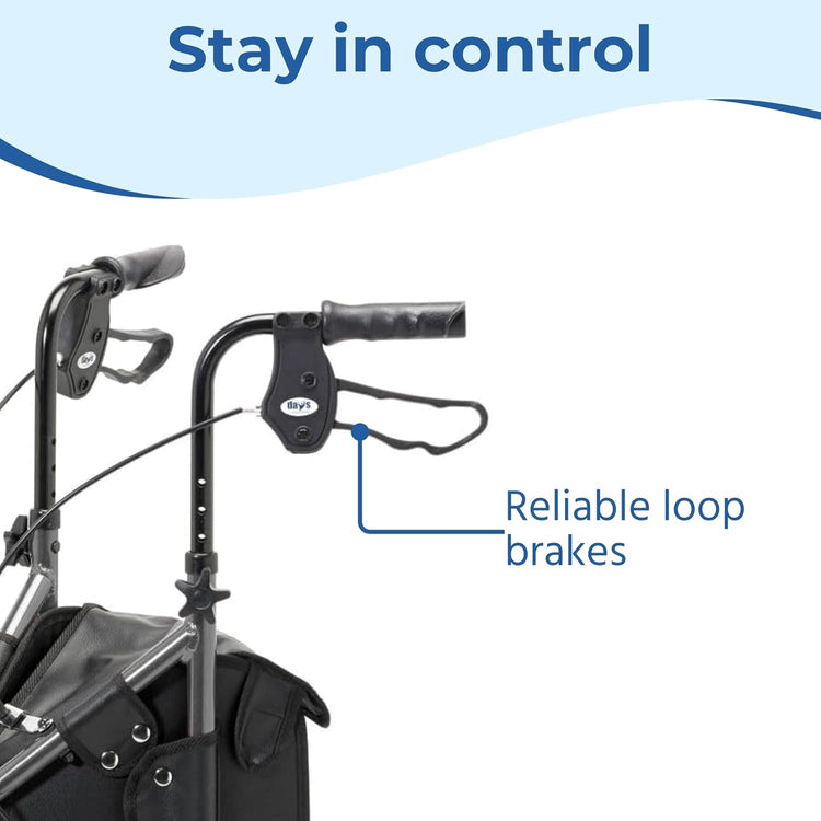 Tri Wheel Folding Walker, Height Adjustable, Blue