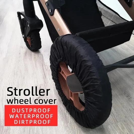 Set of 2 Dustproof Wheel Covers for Baby Strollers - Oxford Cloth Tire Protectors for Infant Pushchairs and Prams
