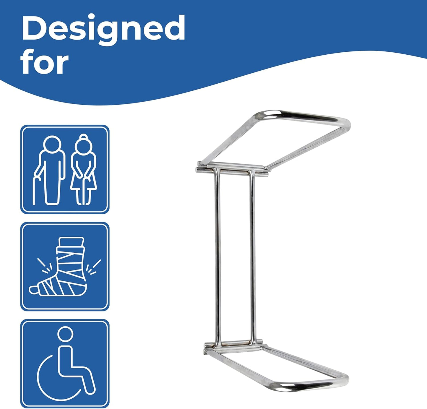 Chrome Folding Bed Cradle Assist, Holds Bedclothes off Legs, Feet, Knees, and Pressure Sores, Holds Sheets, Blankets and Covers Weight While Sleeping or Resting, for Elderly, Injured, Disabled