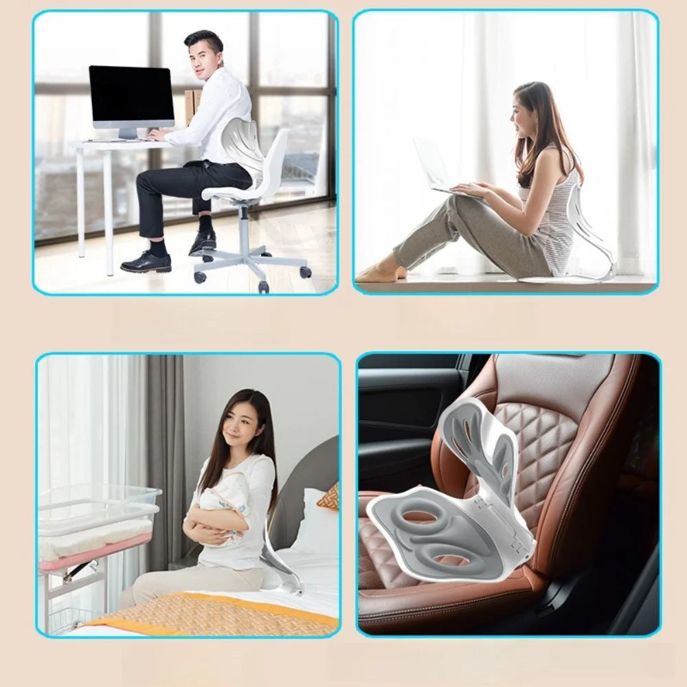 Foldable Back Support Cushion - Soft, Breathable, and Lightweight Posture Correction for Enhanced Comfort