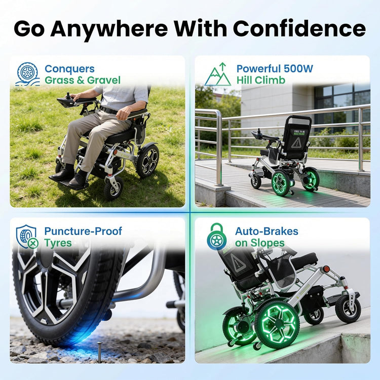 Free to Be Ultra Lightweight Folding Electric Wheelchair Aluminium
